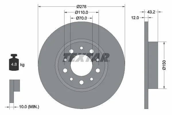 Disc frana TEXTAR PRO 92145203
