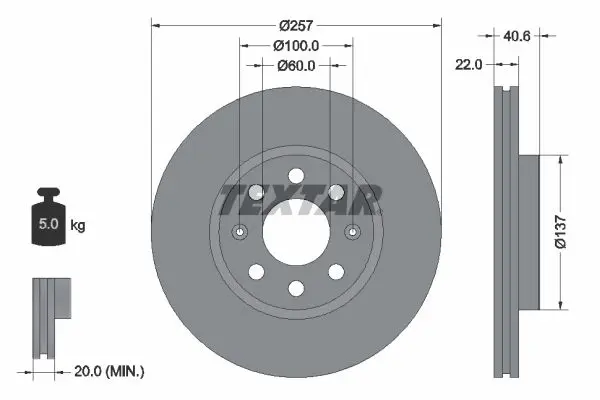 Disc frana TEXTAR PRO 92145703