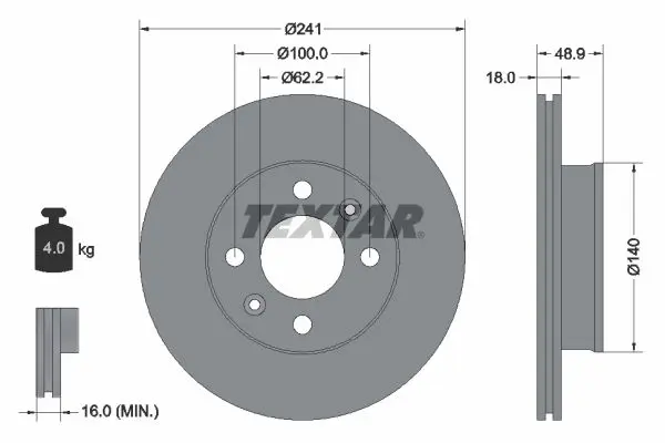 Disc frana TEXTAR PRO 92147103