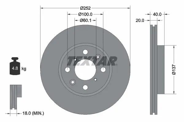 Disc frana TEXTAR PRO 92148903