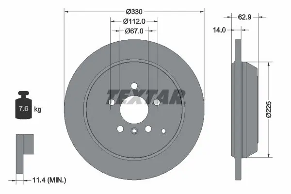 Disc frana TEXTAR PRO 92150803