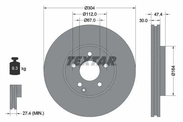 Disc frana TEXTAR PRO+ 92152105