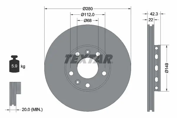 Disc frana TEXTAR PRO 92152203