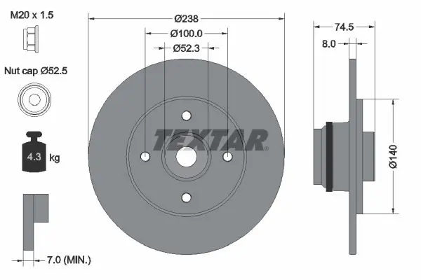 Disc frana TEXTAR PRO 92154003