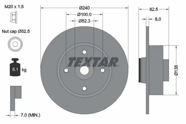 Disc frana TEXTAR PRO 92154403