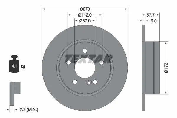 Disc frana TEXTAR PRO 92163103