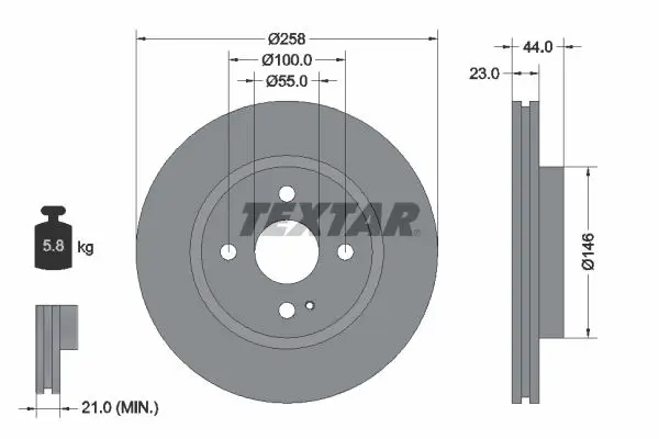 Disc frana TEXTAR PRO 92166803