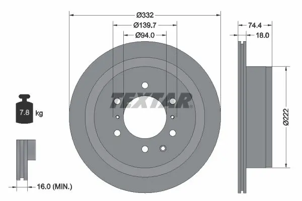 Disc frana TEXTAR PRO 92167303