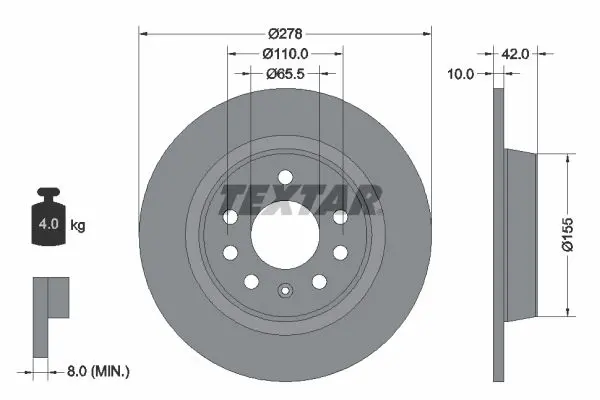 Disc frana TEXTAR PRO 92167603