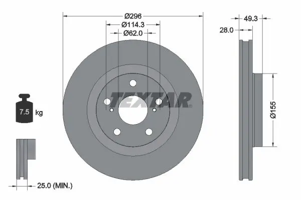 Disc frana TEXTAR PRO 92168803