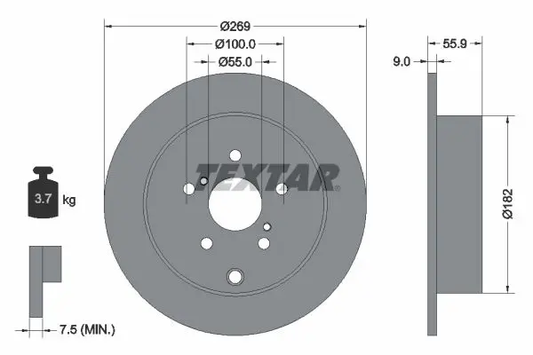 Disc frana TEXTAR PRO 92170403
