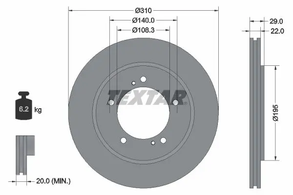 Disc frana TEXTAR PRO 92170503