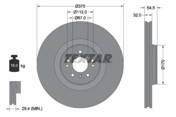 Disc frana TEXTAR PRO 92176603