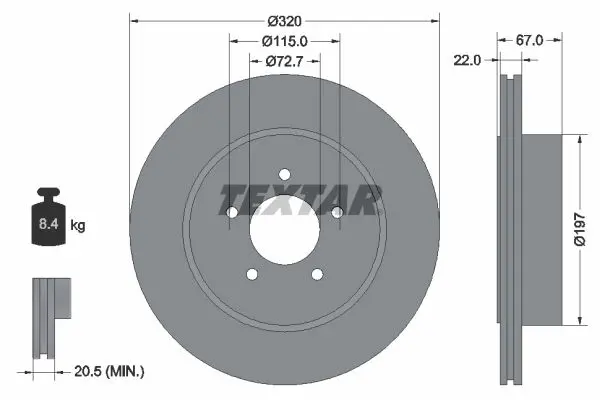 Disc frana TEXTAR PRO 92177203