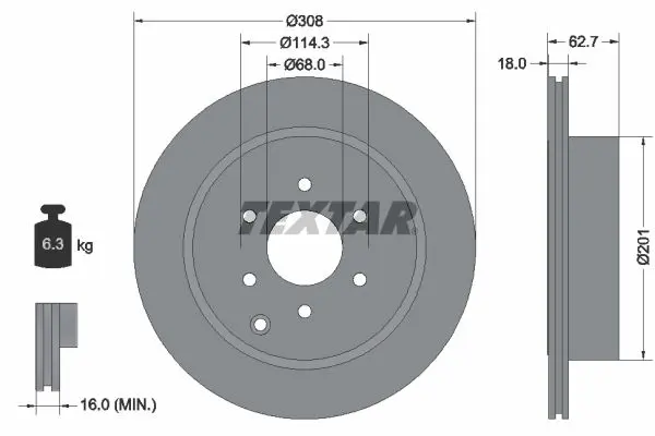 Disc frana TEXTAR PRO 92181603