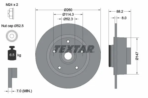 Disc frana TEXTAR PRO 92195903