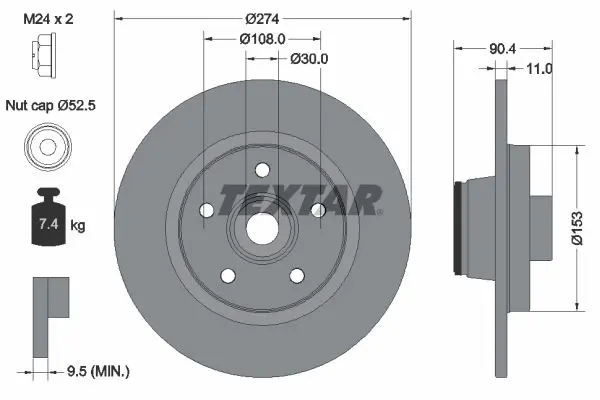 Disc frana TEXTAR PRO 92196203