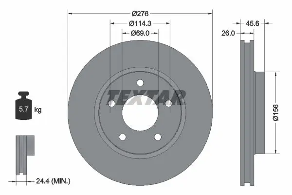 Disc frana TEXTAR PRO 92197403