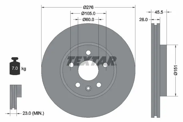 Disc frana TEXTAR PRO 92198903