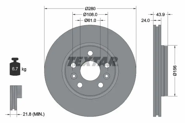 Disc frana TEXTAR PRO 92202403