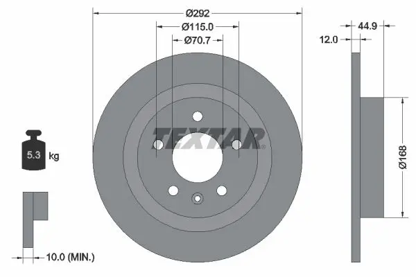 Disc frana TEXTAR PRO 92205703