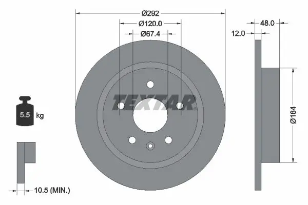 Disc frana TEXTAR PRO 92222903