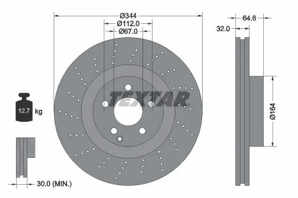 Disc frana TEXTAR PRO+ 92224605