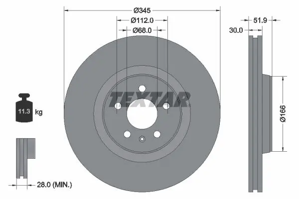 Disc frana TEXTAR PRO 92229203