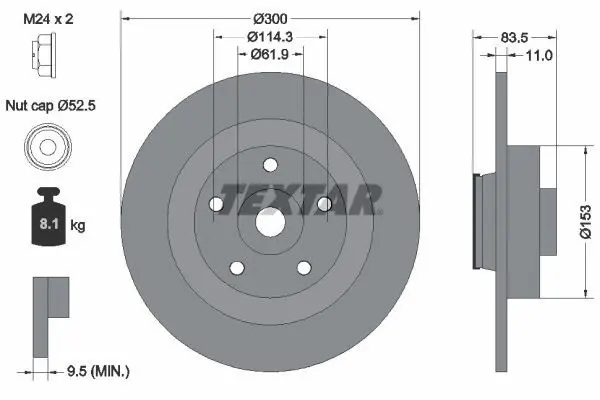 Disc frana TEXTAR PRO 92233103