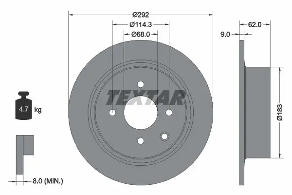 Disc frana TEXTAR PRO 92234303