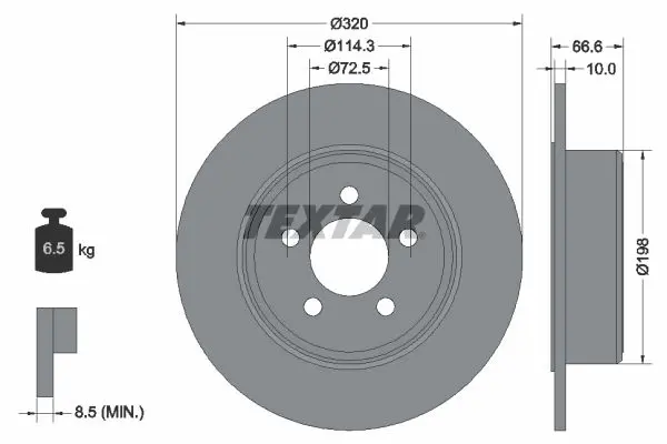 Disc frana TEXTAR PRO 92234803