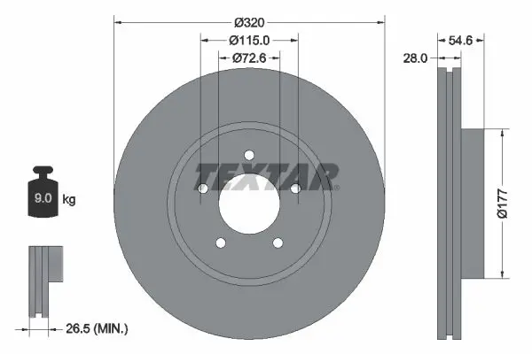 Disc frana TEXTAR PRO 92235403