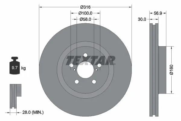 Disc frana TEXTAR PRO 92236503