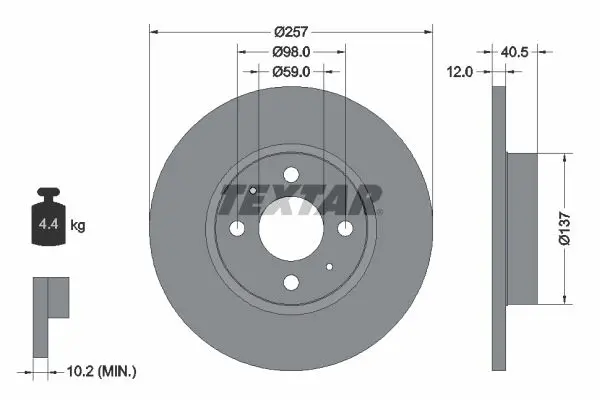 Disc frana TEXTAR PRO 92236703