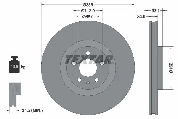 Disc frana TEXTAR PRO+ 92238205