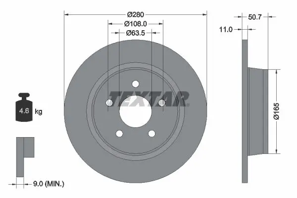 Disc frana TEXTAR PRO 92238903