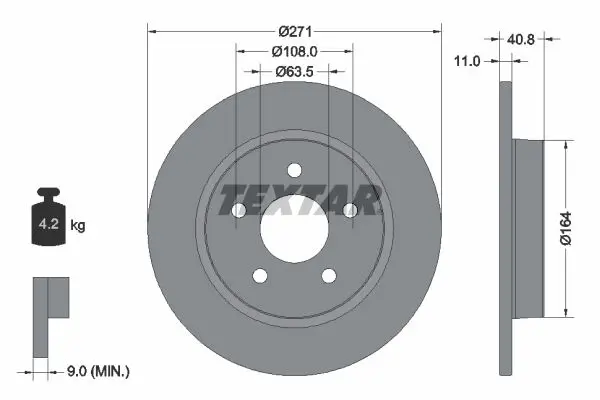 Disc frana TEXTAR PRO 92239003