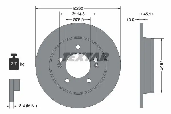 Disc frana TEXTAR PRO 92240003