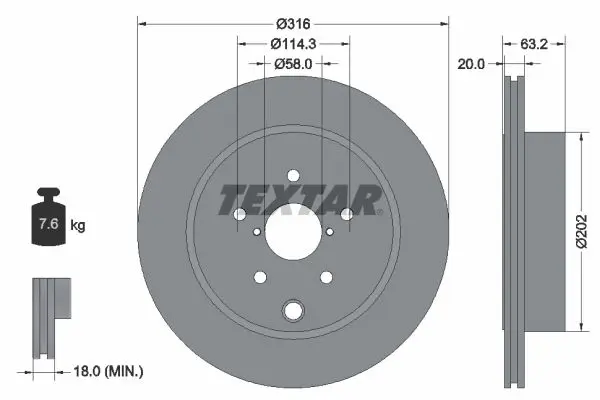 Disc frana TEXTAR PRO 92243703
