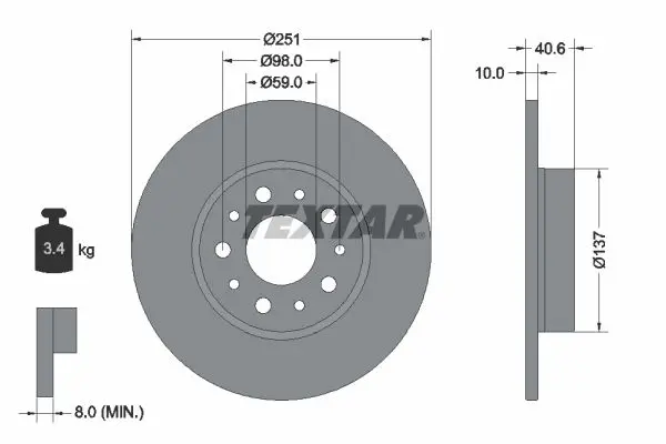 Disc frana TEXTAR PRO 92244303
