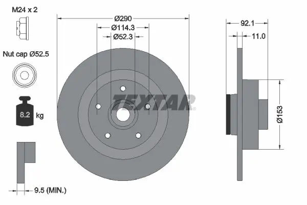 Disc frana TEXTAR PRO 92254103