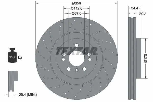 Disc frana TEXTAR PRO+ 92254405