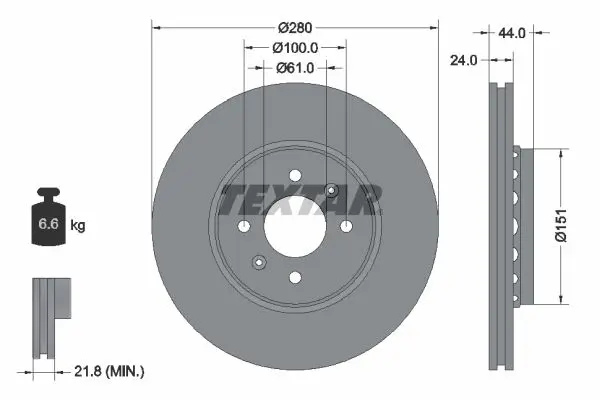 Disc frana TEXTAR PRO 92254603