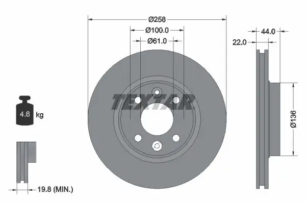 Disc frana TEXTAR PRO 92255203