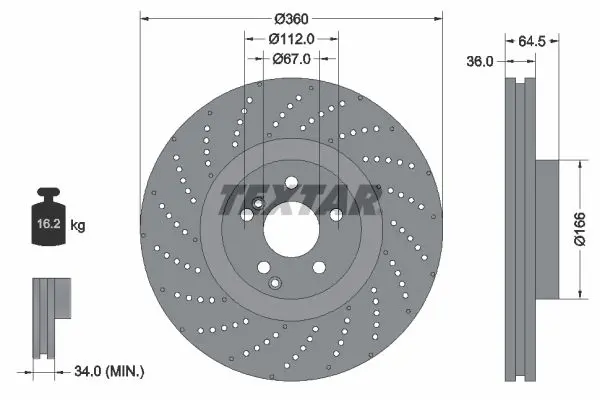Disc frana TEXTAR PRO+ 92260305
