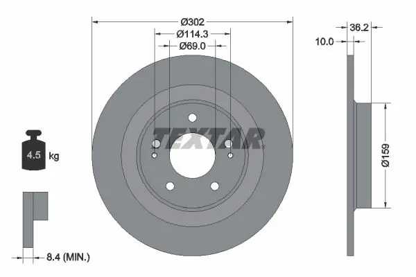 Disc frana TEXTAR PRO 92267403