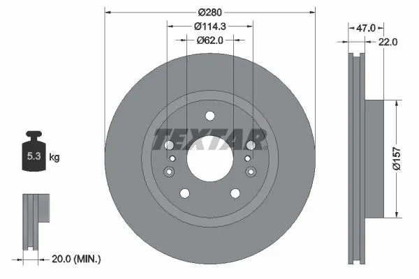 Disc frana TEXTAR PRO 92268303