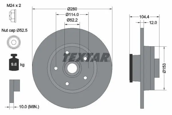 Disc frana TEXTAR PRO 92268903
