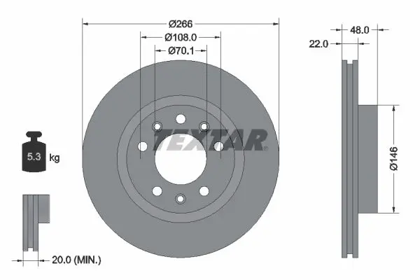 Disc frana TEXTAR PRO 92269003