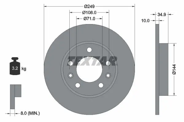 Disc frana TEXTAR PRO 92269103
